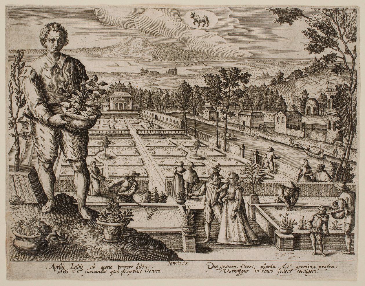 Kwiecień, z cyklu „Miesiące” autorstwa Jacques Callot