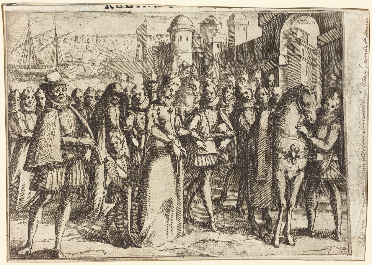 Przybycie do Walencji [awers] autorstwa Jacques Callot
