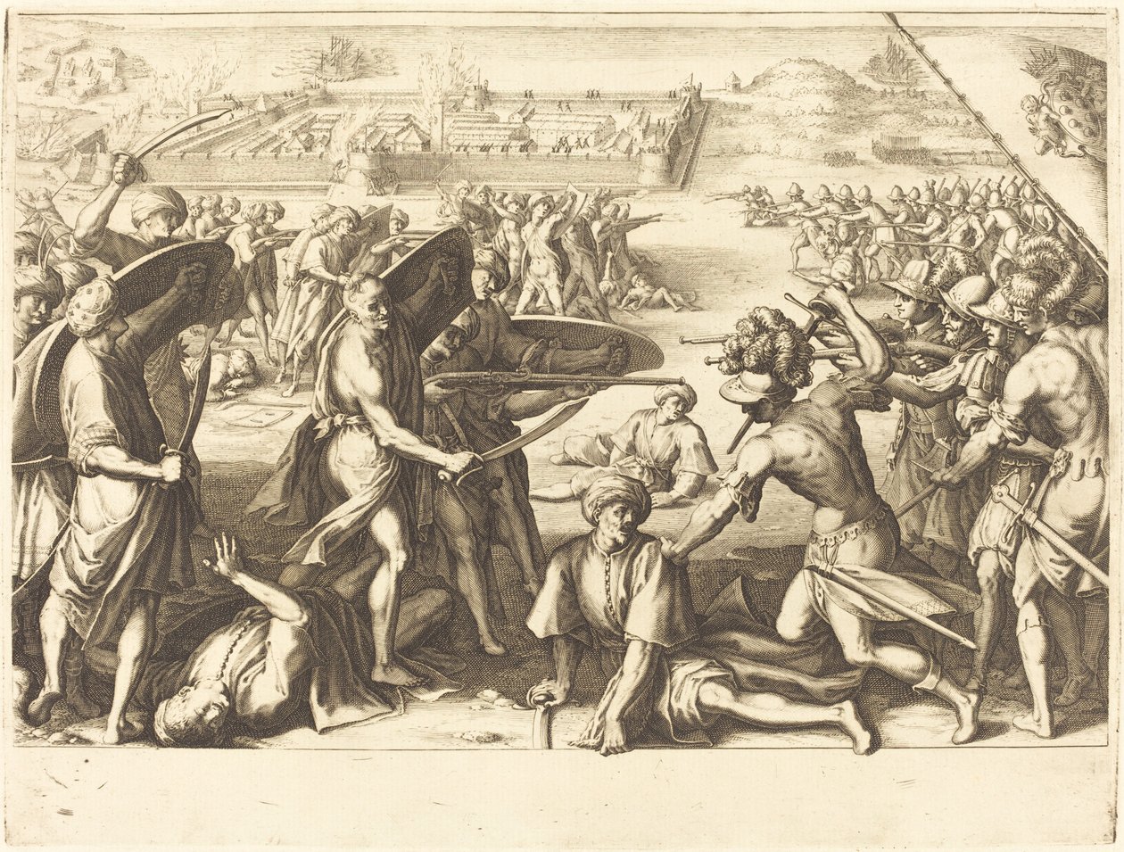 Atak na zewnętrzne forty kości autorstwa Jacques Callot