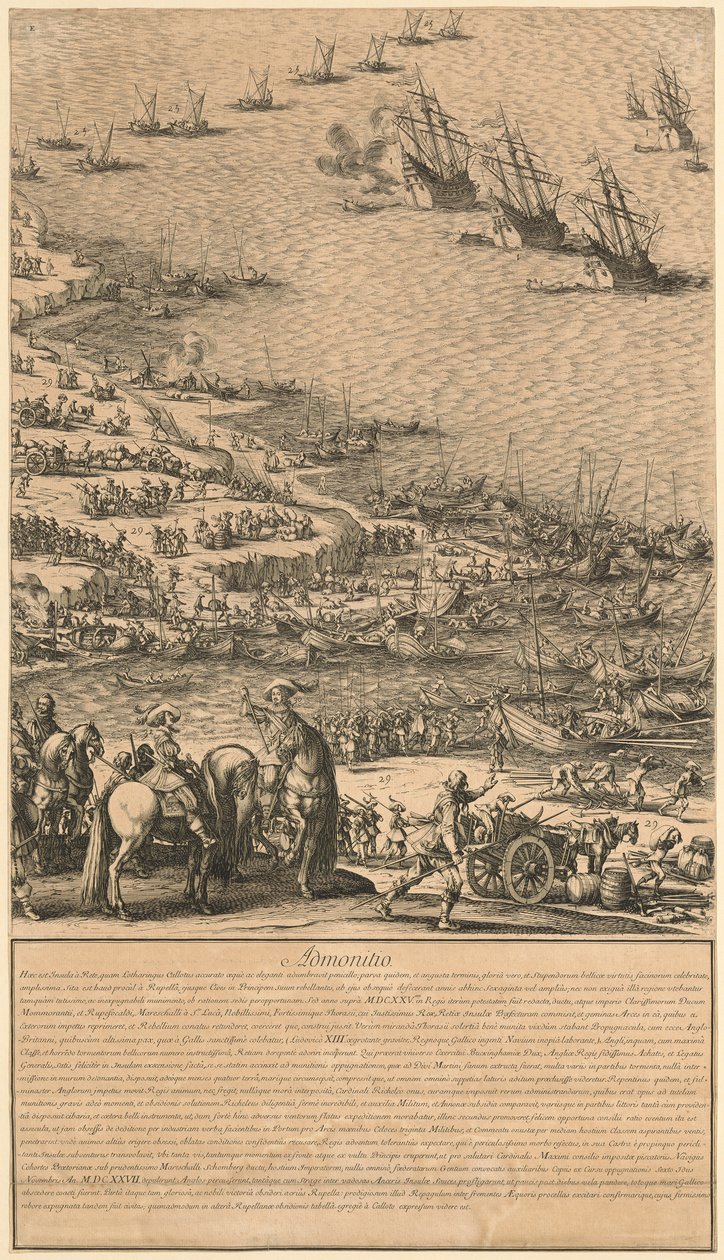 Fragment „Oblężenia cytadeli Saint-Martin na Île de Ré” autorstwa Jacques Callot