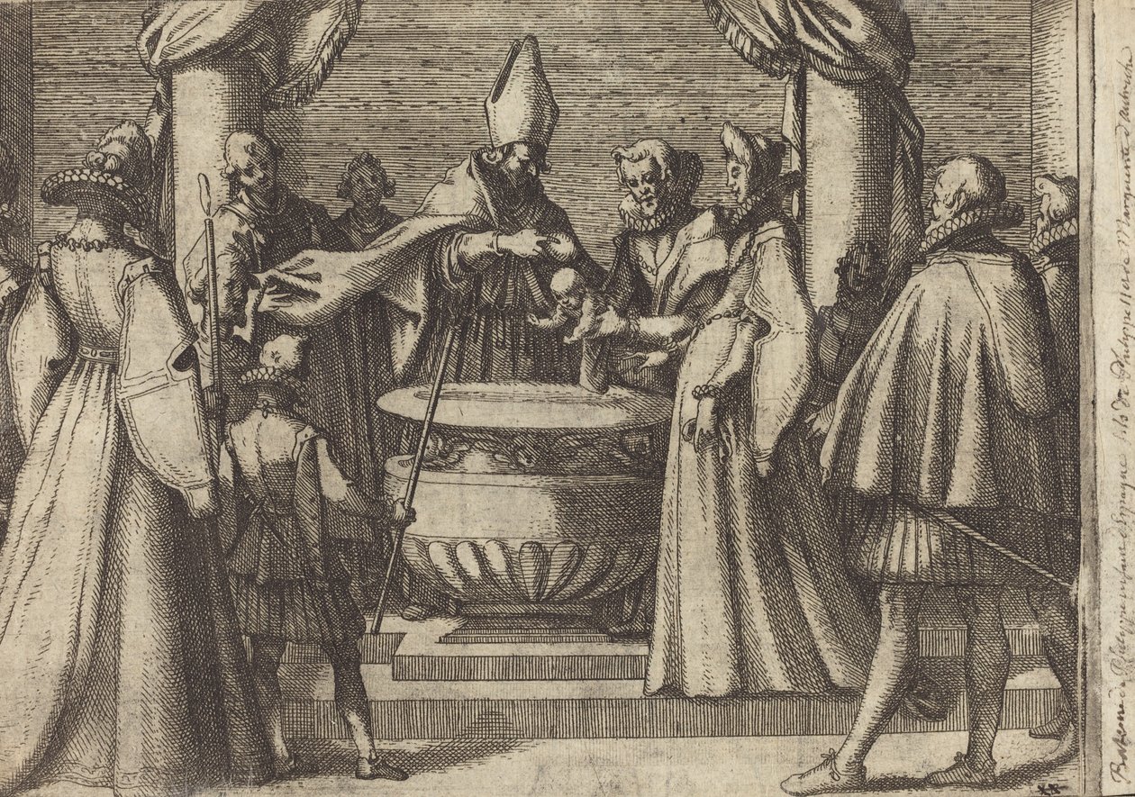 Chrzest księcia Hiszpanii [verso] autorstwa Jacques Callot