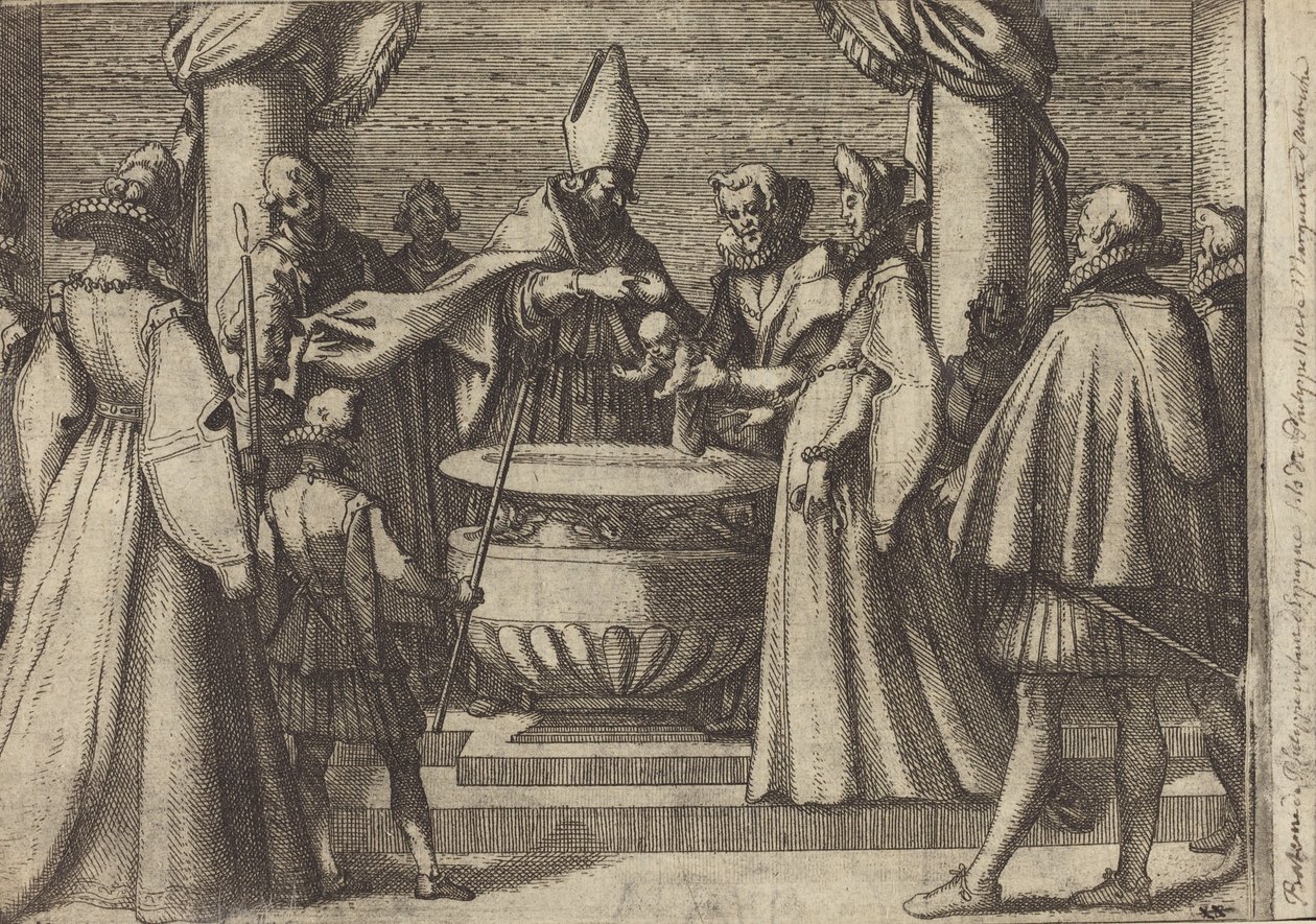 Chrzest księcia Hiszpanii [verso] autorstwa Jacques Callot