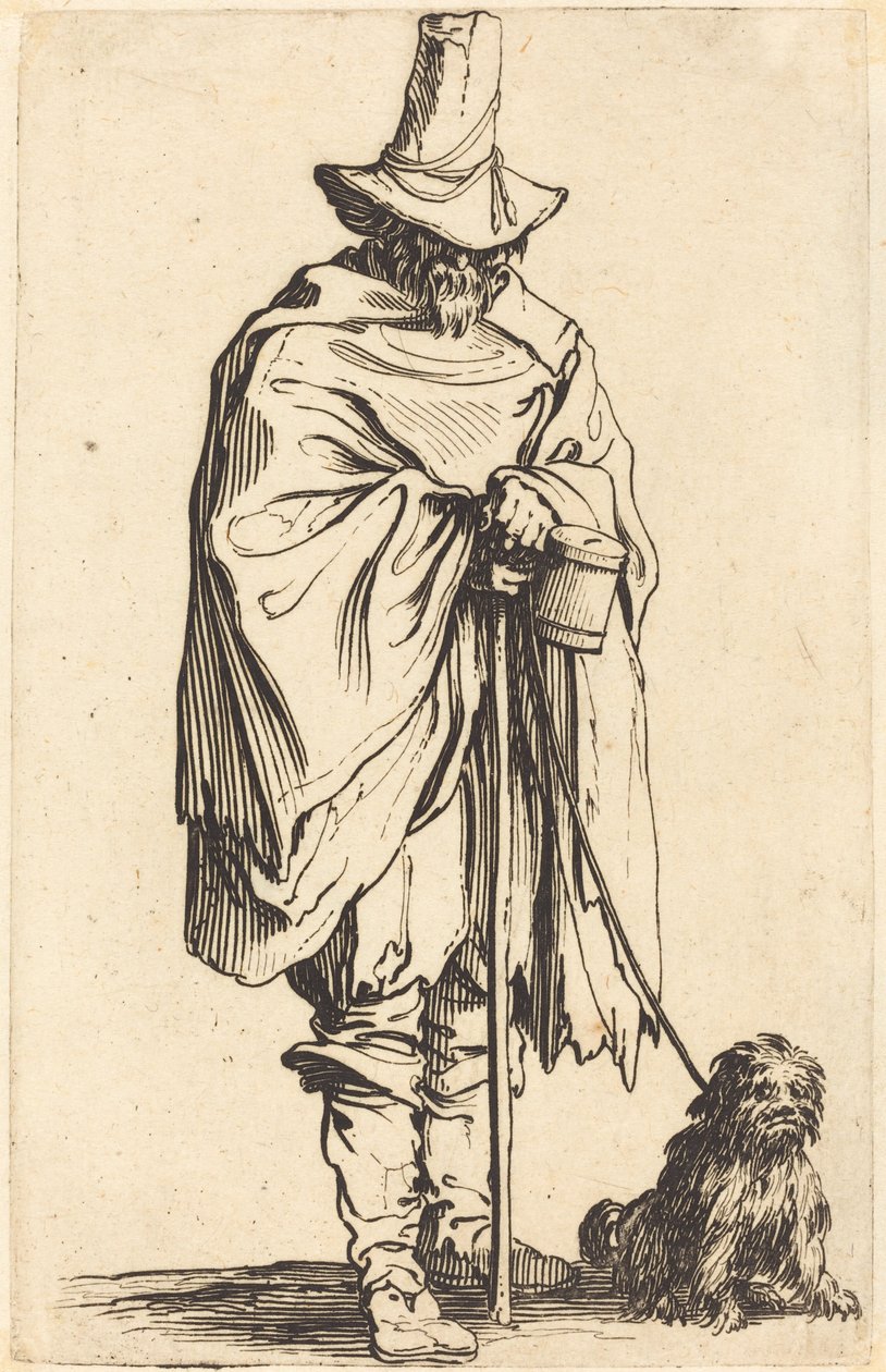Żebrak z psem autorstwa Jacques Callot