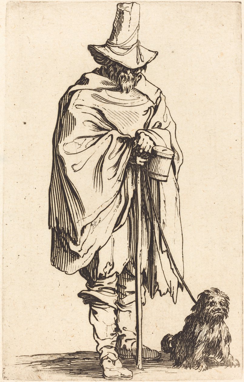 Żebrak z psem autorstwa Jacques Callot