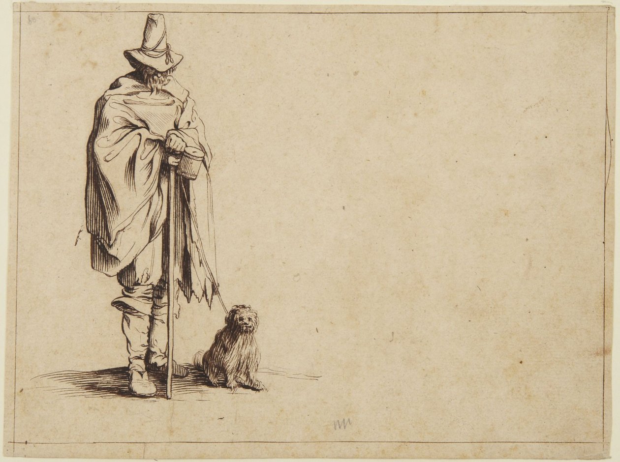 Żebrak z psem autorstwa Jacques Callot