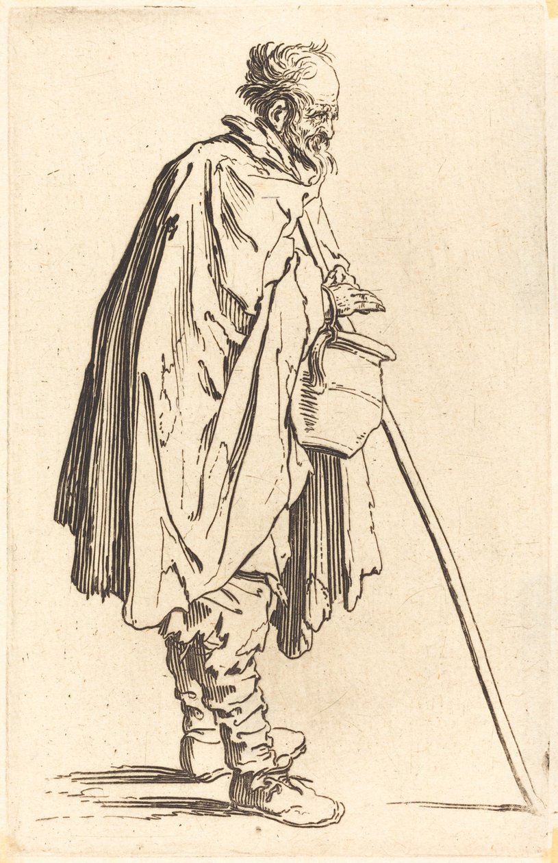 Żebrak z garnkiem autorstwa Jacques Callot