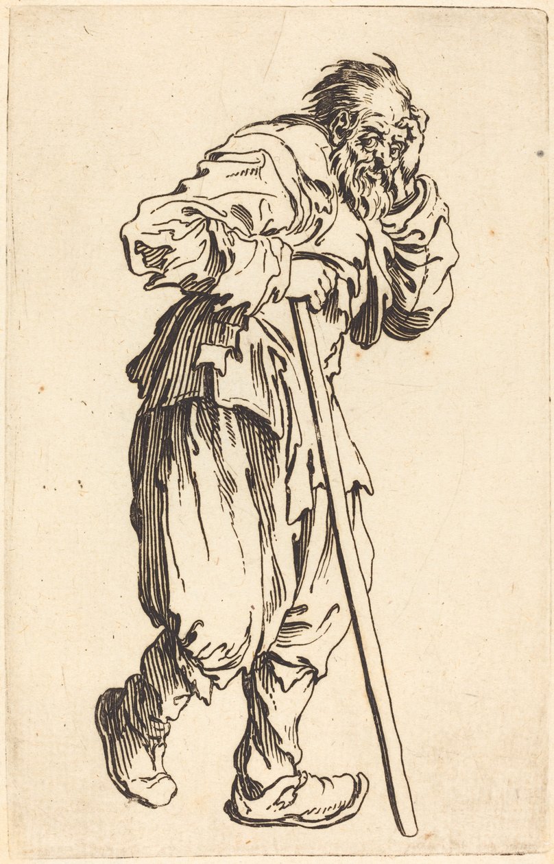 Żebrak z kijem autorstwa Jacques Callot