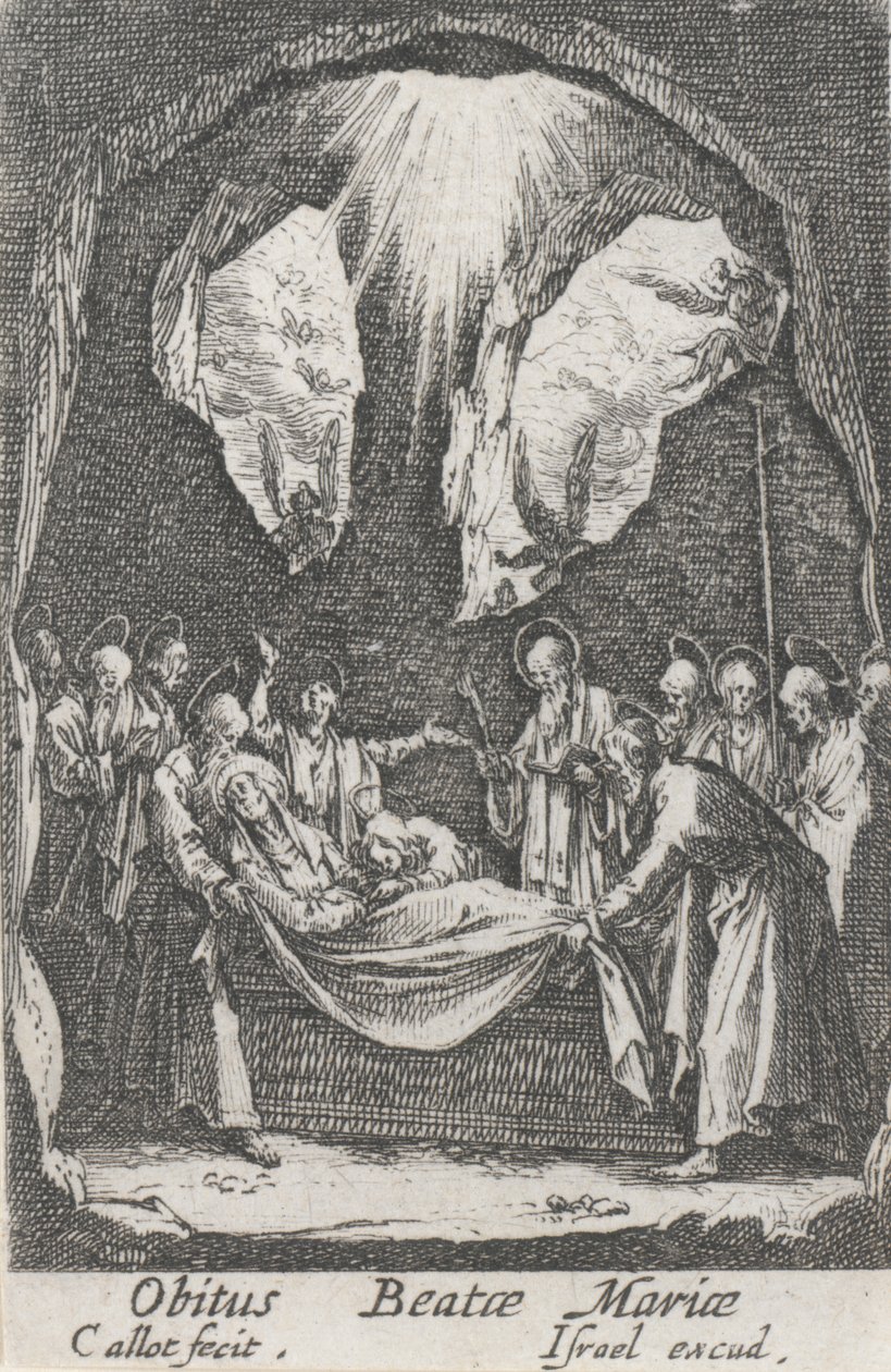 Pogrzeb Matki, nr. 12 z Życia Dziewicy autorstwa Jacques Callot
