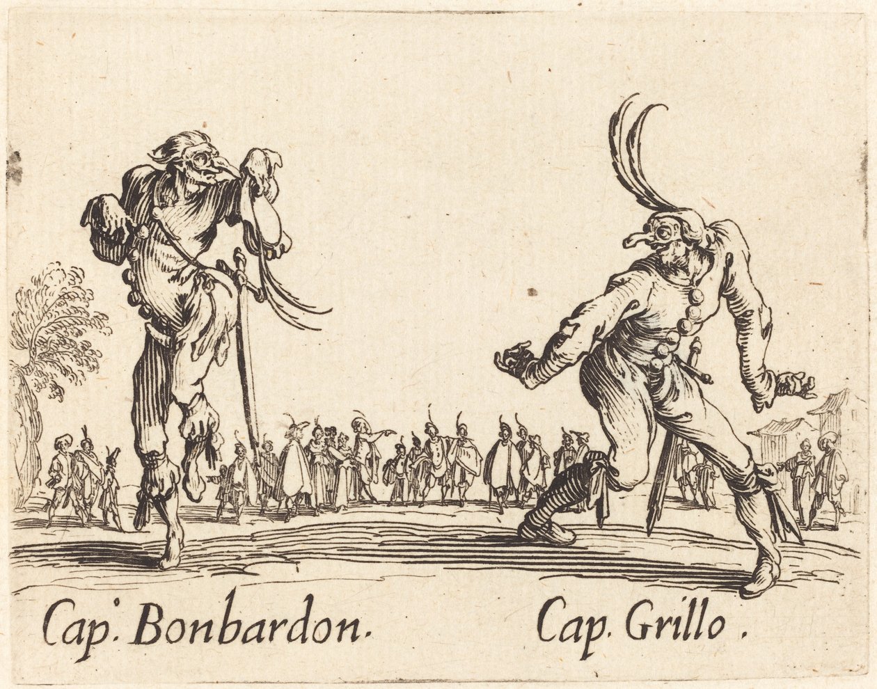 Facet. Bonbardon i Cap. Krykiet autorstwa Jacques Callot