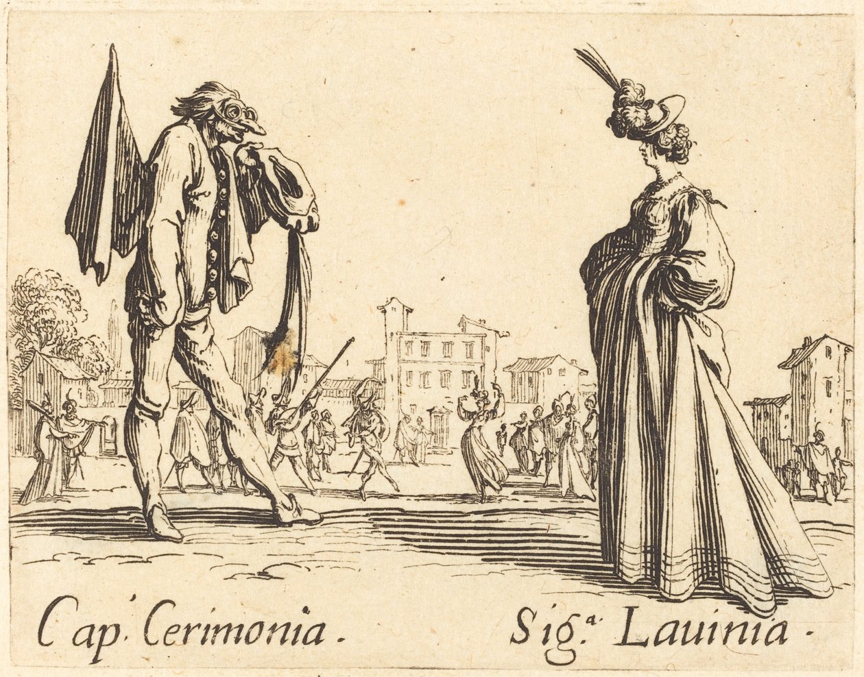 Kapitan Ceremonia i Siga. Lavinia autorstwa Jacques Callot