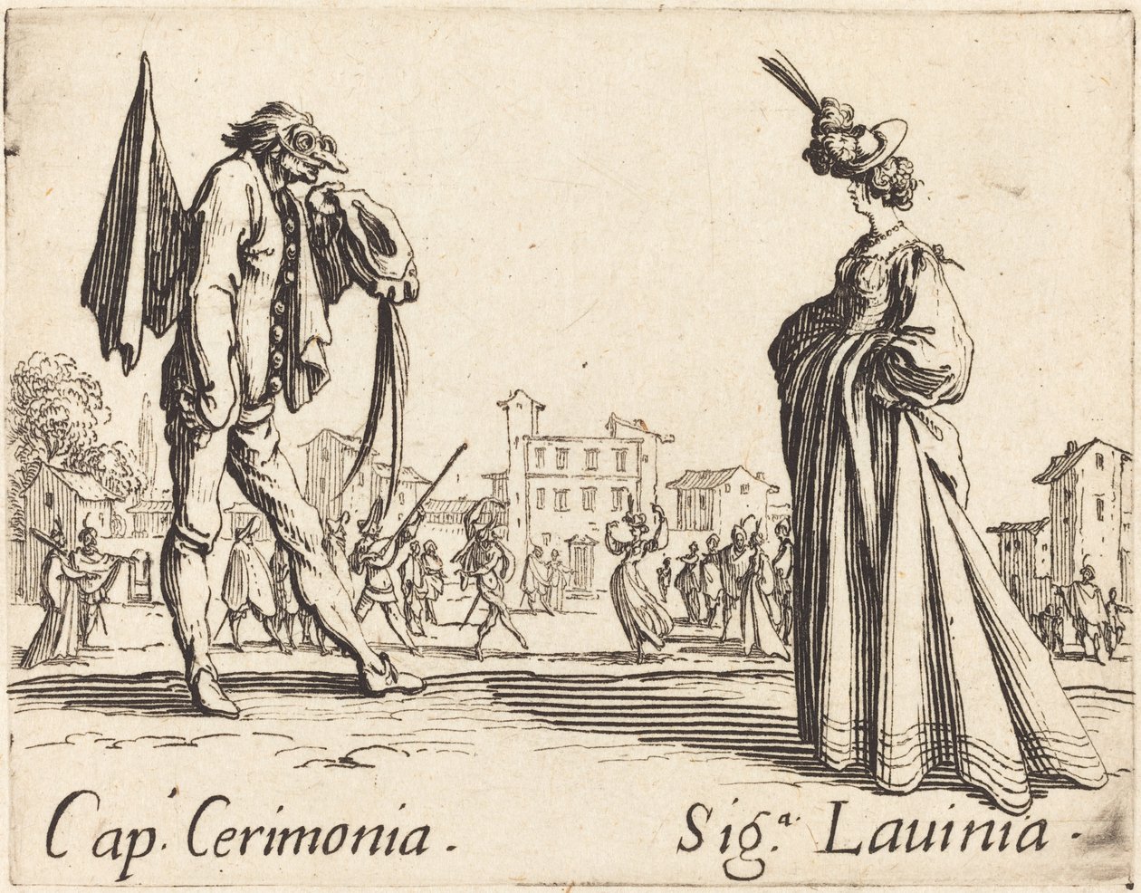 Czapka. Cerimonia i Siga. Lavinia, ok. 1622. autorstwa Jacques Callot