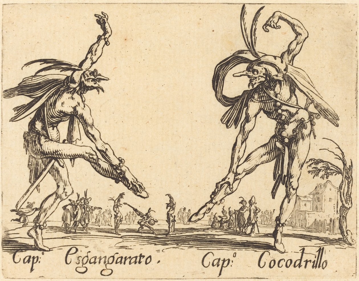 Żaden Sgangherato i Cap. krokodyl autorstwa Jacques Callot