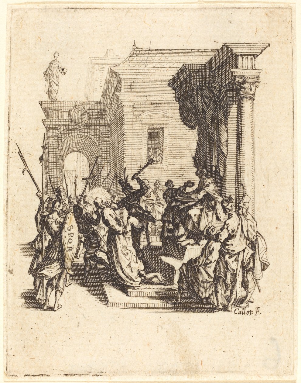 Chrystus skazany na śmierć przez Piłata, c. 16241625. autorstwa Jacques Callot