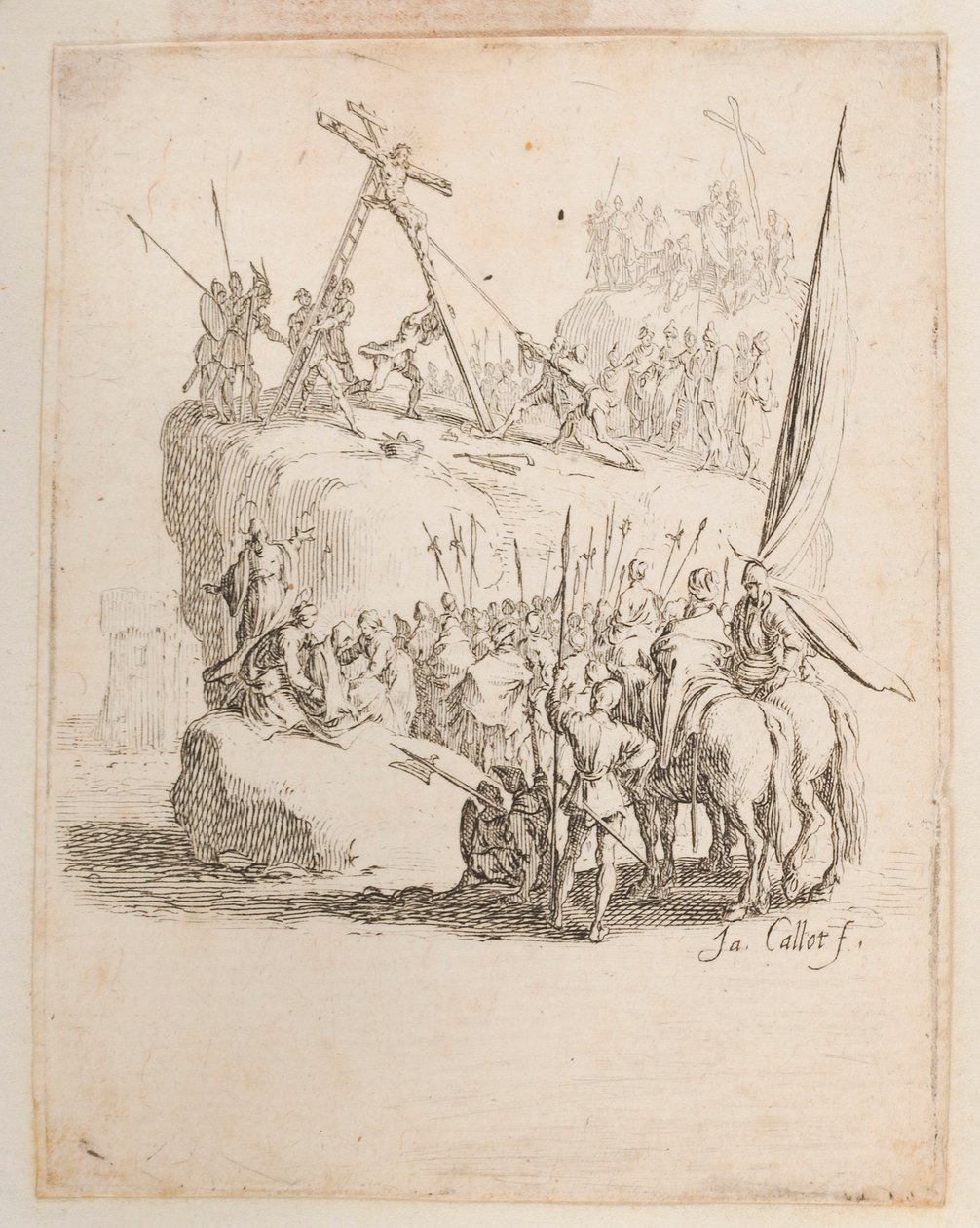 Chrystus przeszyty włócznią, nr. 11 z 11 z La Petite Passion autorstwa Jacques Callot