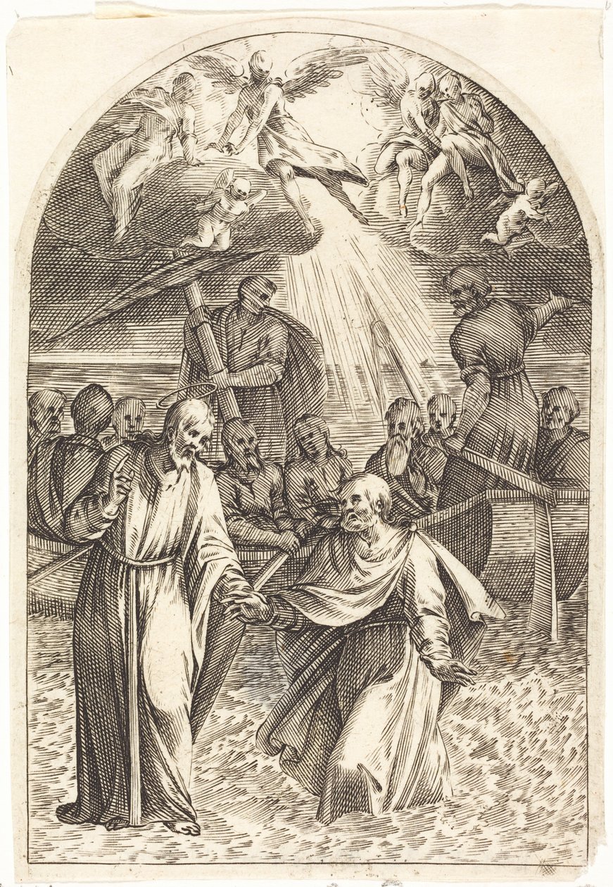 Chrystus idący po wodzie [druga rycina] autorstwa Jacques Callot