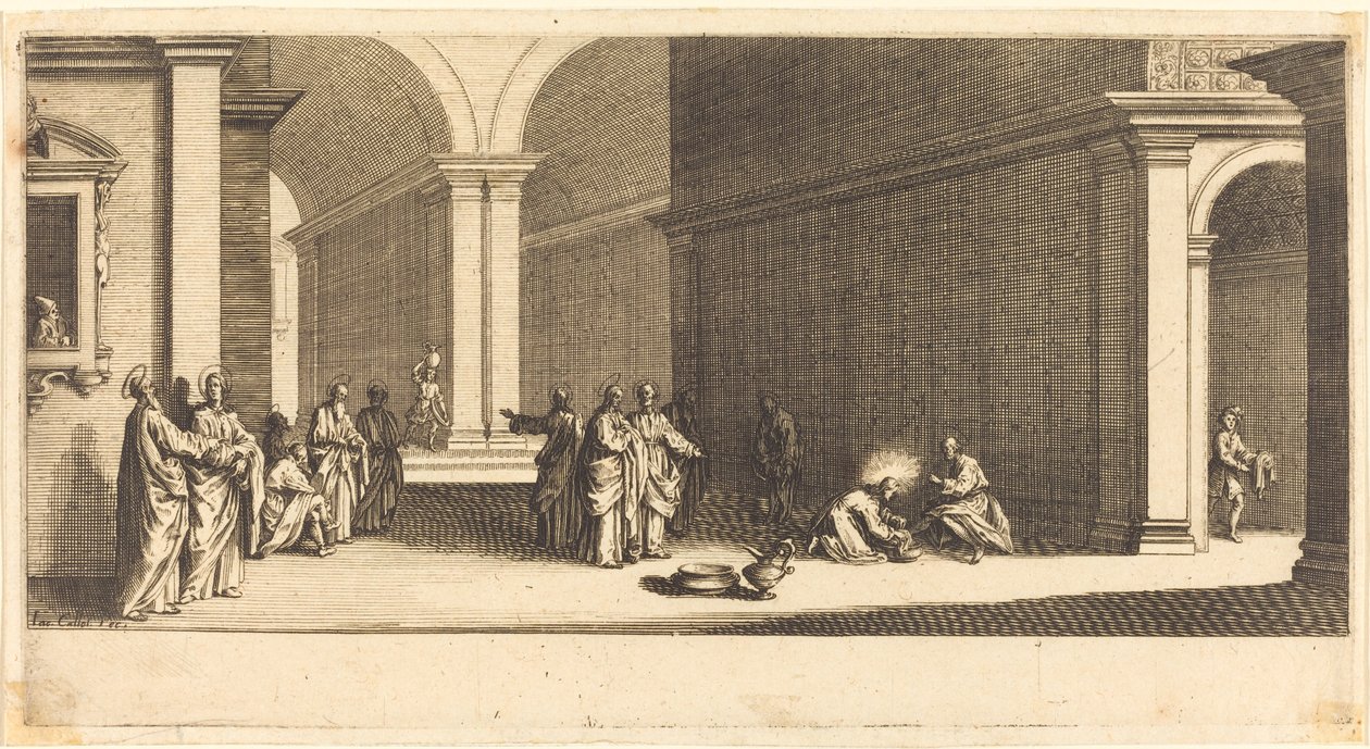 Chrystus myje stopy apostołom autorstwa Jacques Callot
