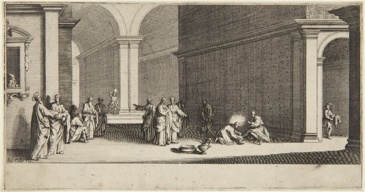 Chrystus umywa stopy apostołom autorstwa Jacques Callot