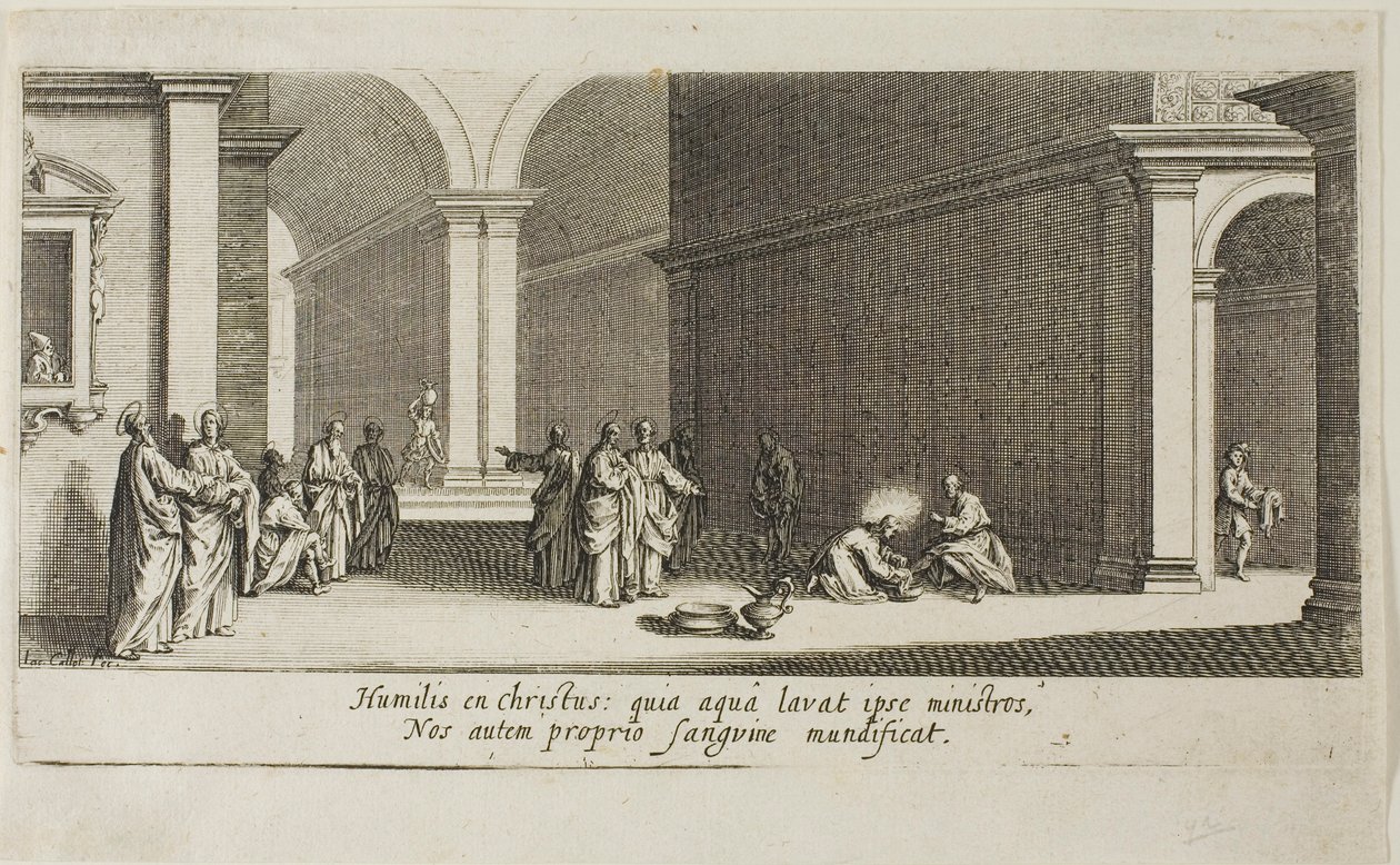 Chrystus umywający nogi apostołom, z Dużej Pasji autorstwa Jacques Callot