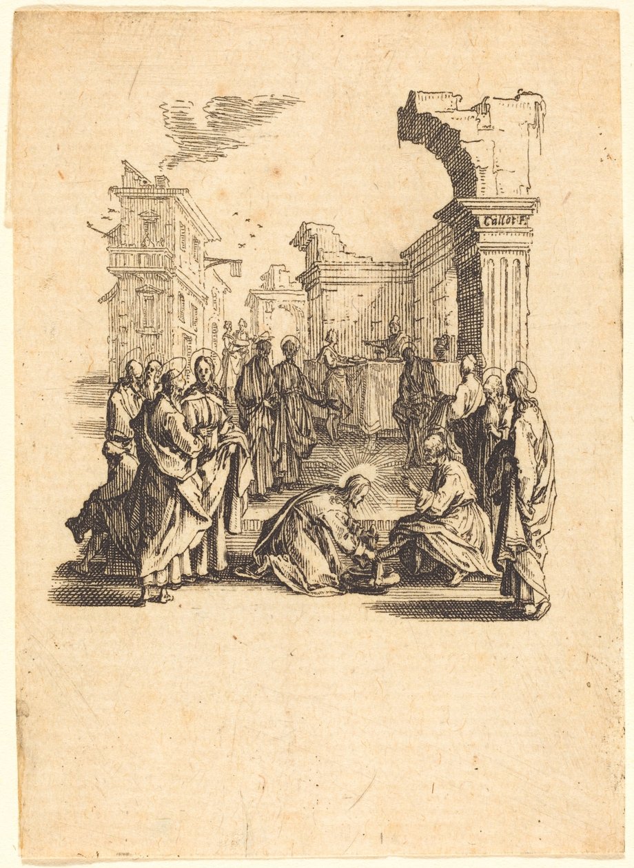 Chrystus obmywa stopy apostołom autorstwa Jacques Callot