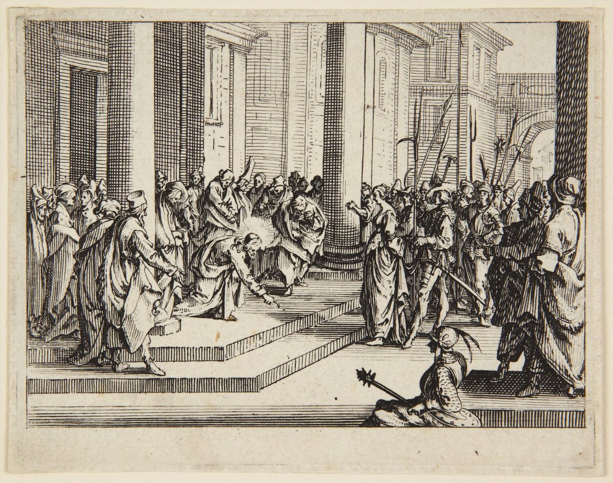 Chrystus i cudzołożnica autorstwa Jacques Callot