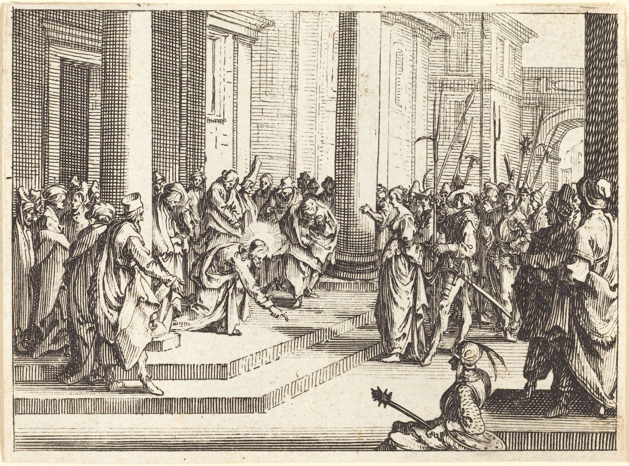 Chrystus i kobieta przyłapana na cudzołóstwie, 1635. autorstwa Jacques Callot