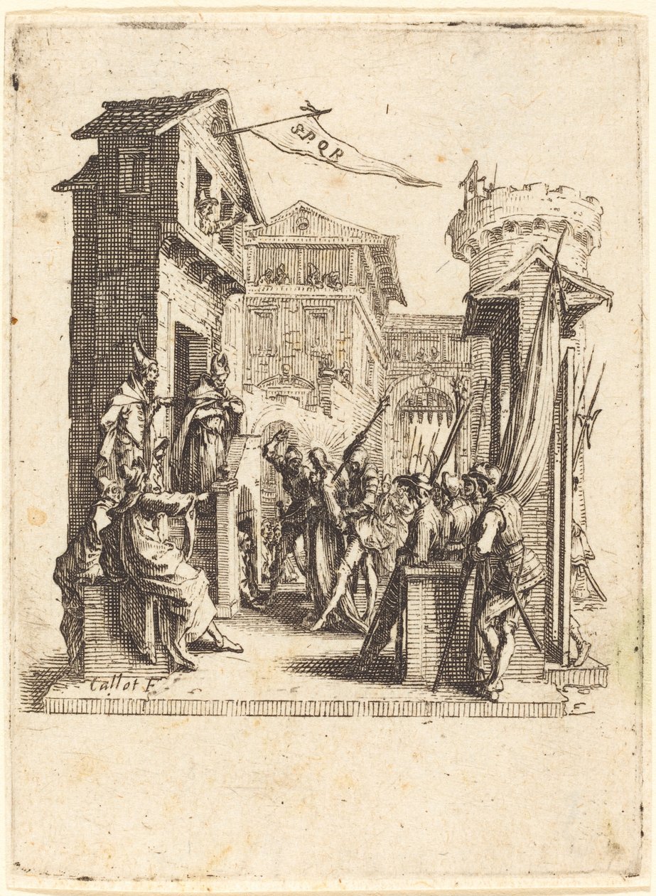 Chrystus przed Kajfaszem, c. 16241625. autorstwa Jacques Callot