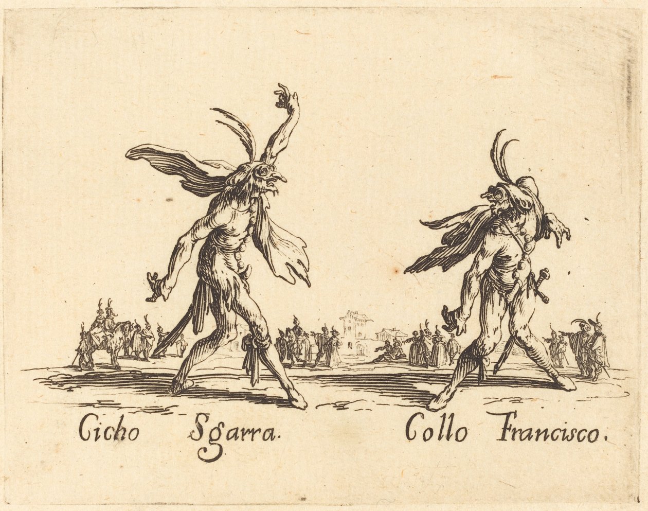 Cicho Sgarra i Collo Francisco autorstwa Jacques Callot
