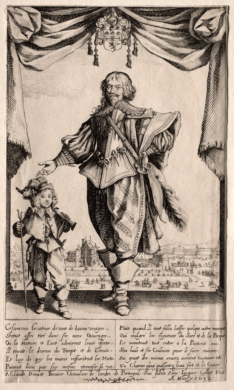 Claude Deruet i jego syn autorstwa Jacques Callot