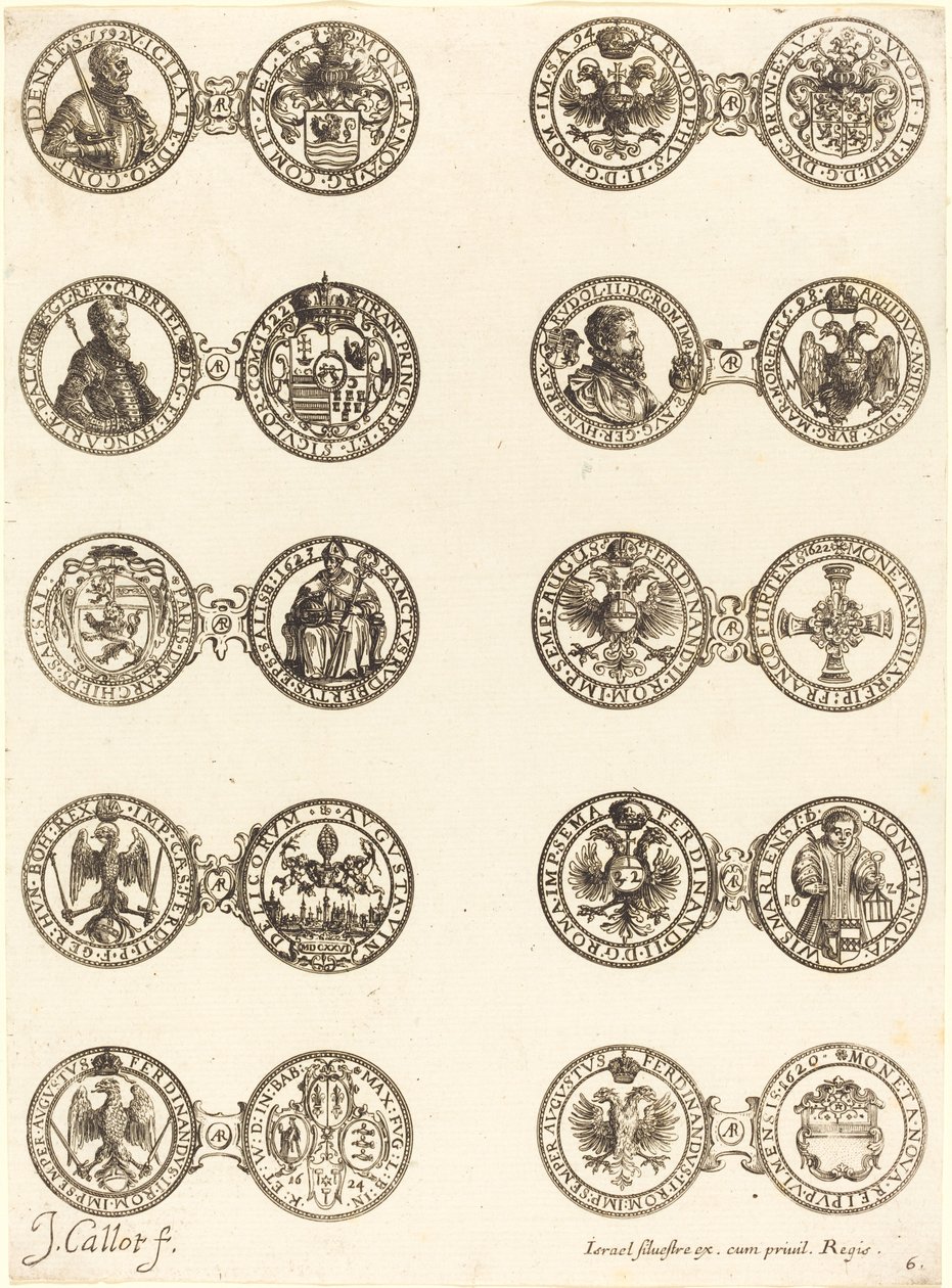 Monety [tablica 6] autorstwa Jacques Callot