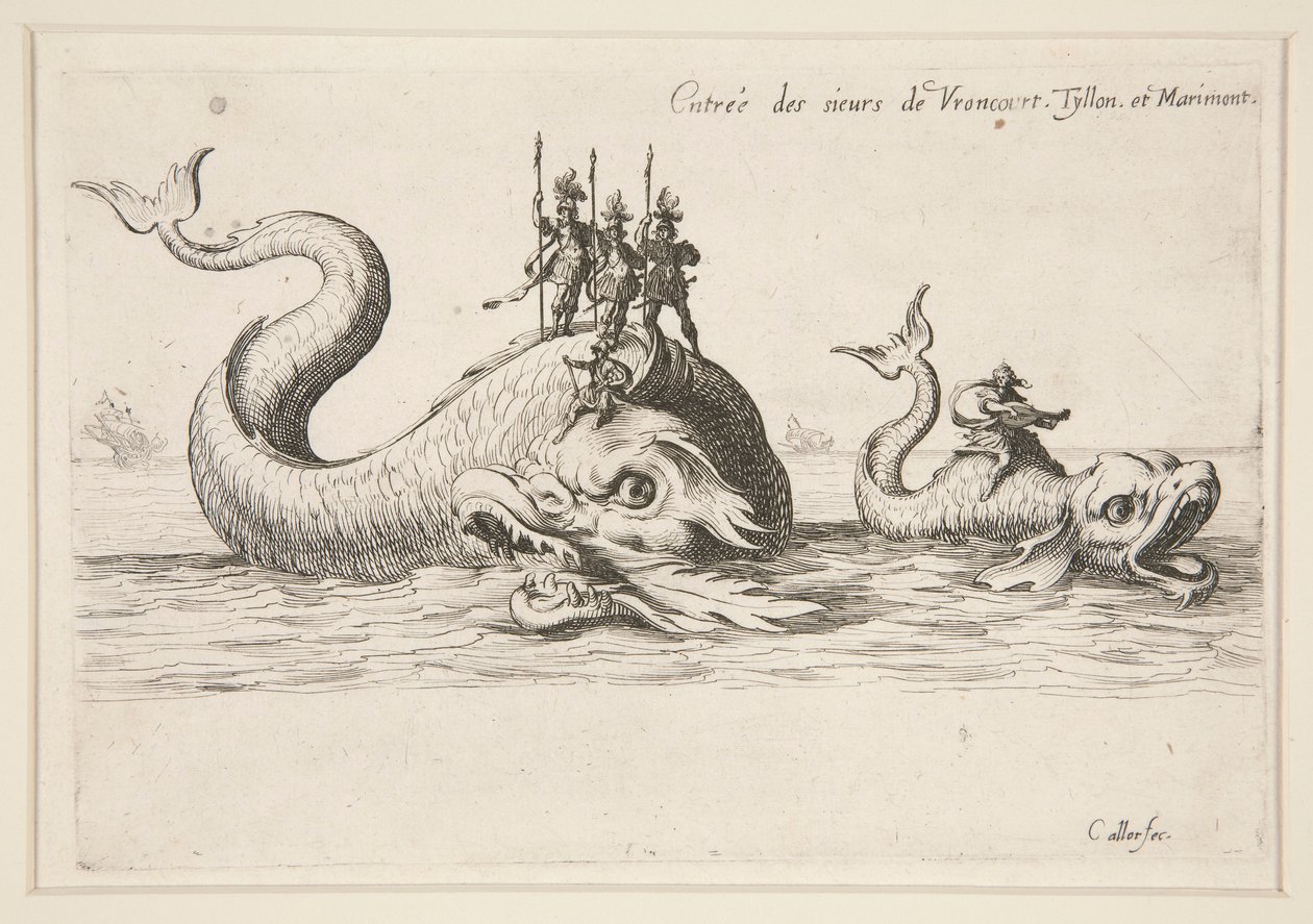 Walka? la Barrière, Wejście MM. z Varncourt, Tyllon i Marimont autorstwa Jacques Callot