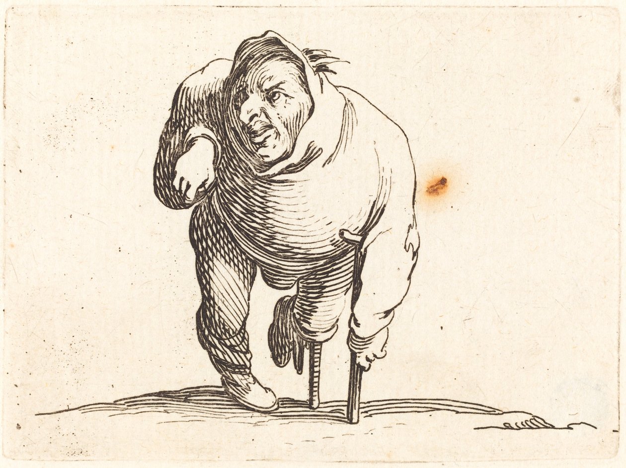 Kaleka z kulą i drewnianą nogą autorstwa Jacques Callot