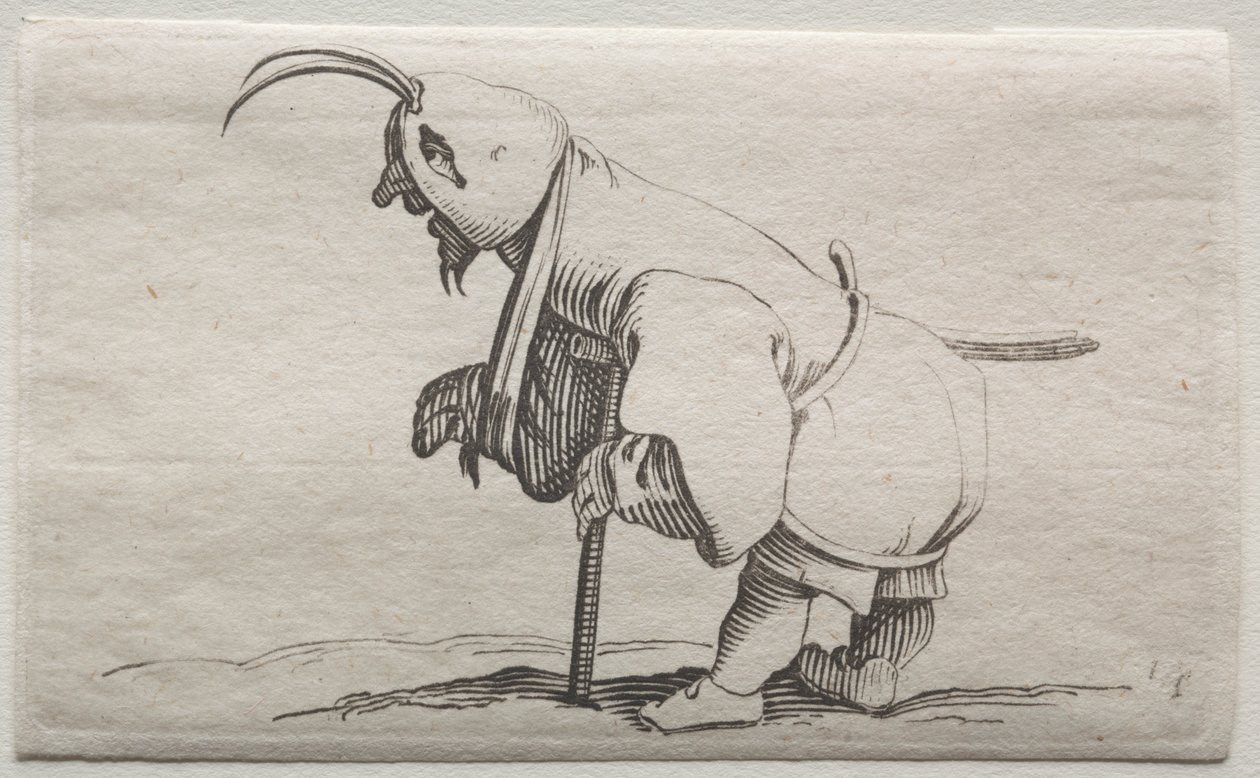 Kaleka z kapturem. autorstwa Jacques Callot