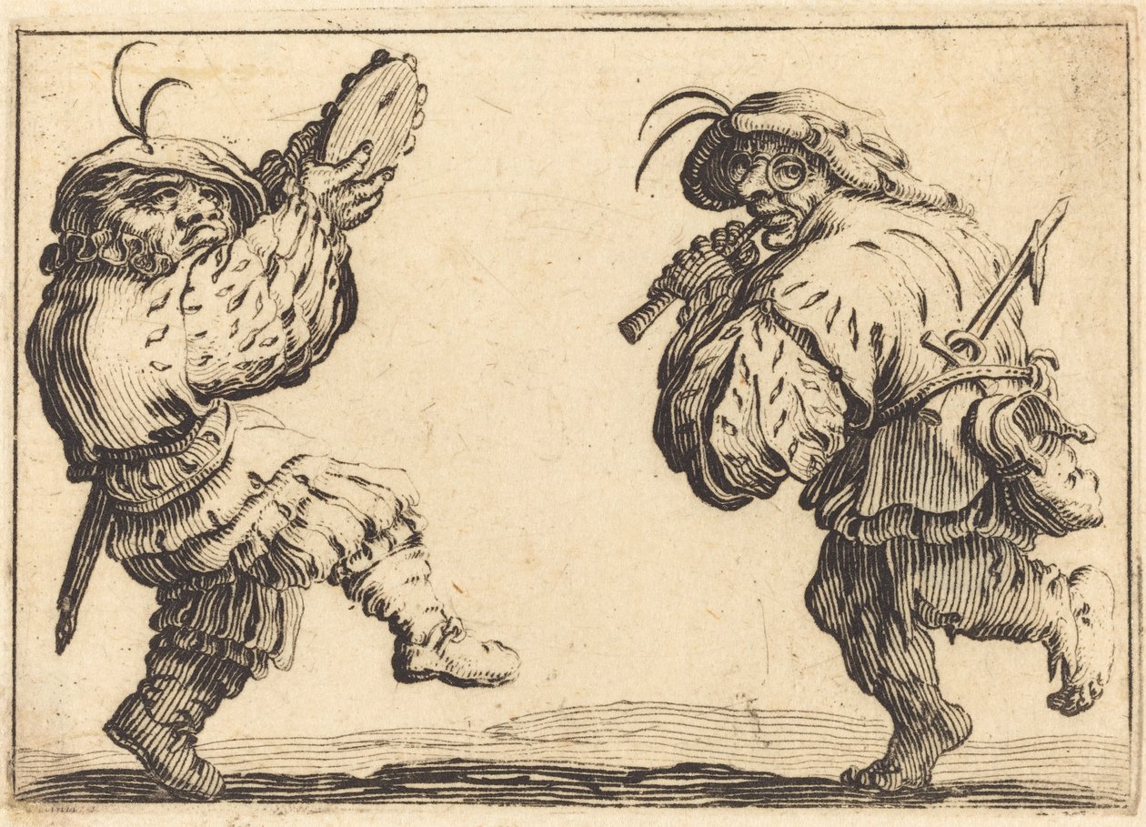 Tancerze z fletem i tamburynem, ok. 1930 r. 1617. autorstwa Jacques Callot