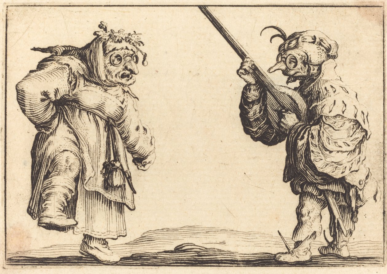 Tancerze z lutnią autorstwa Jacques Callot