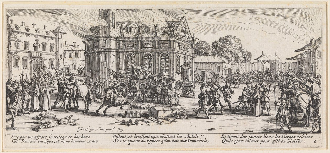 Kradzież skarbów kościelnych autorstwa Jacques Callot