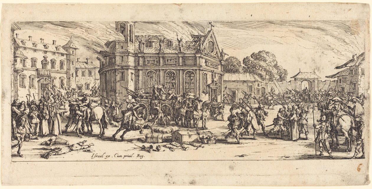 Zniszczenie klasztoru autorstwa Jacques Callot