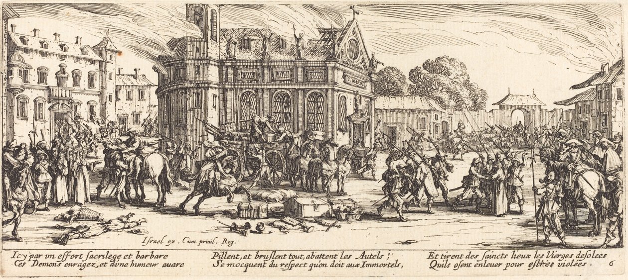 Zniszczenie klasztoru autorstwa Jacques Callot