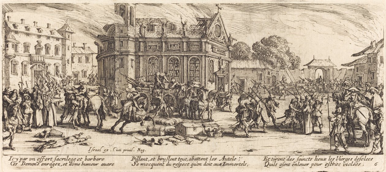 Zniszczenie klasztoru autorstwa Jacques Callot