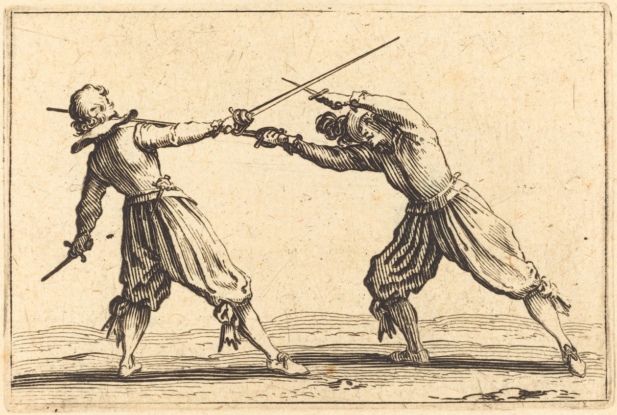 Pojedynek na miecze i sztylety autorstwa Jacques Callot