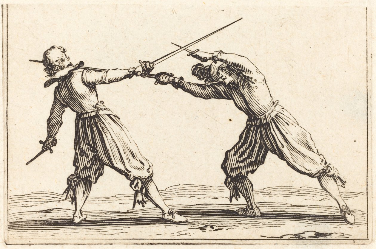 Pojedynek na miecze i sztylety autorstwa Jacques Callot