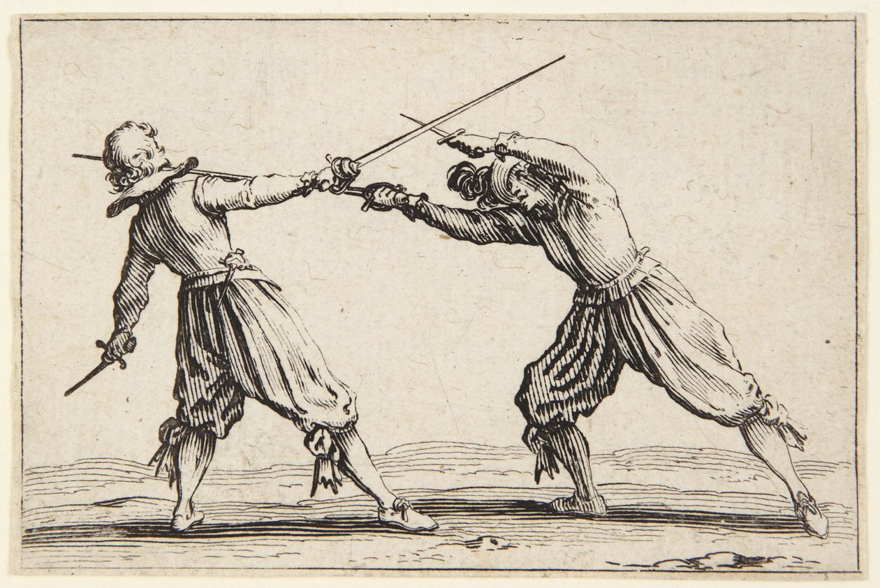 Pojedynek na miecze i sztylety autorstwa Jacques Callot