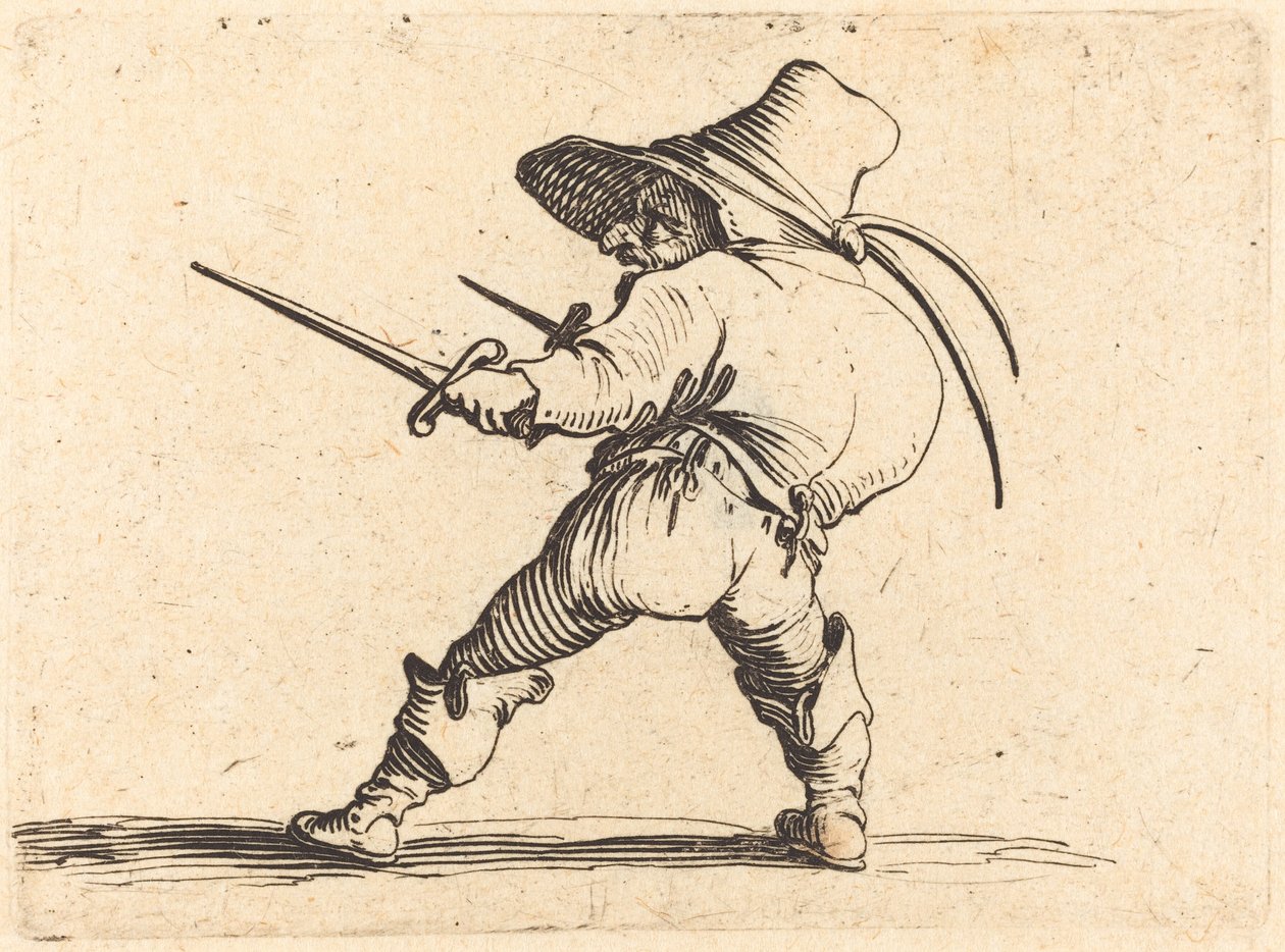 Pojedynek z mieczem i sztyletem autorstwa Jacques Callot