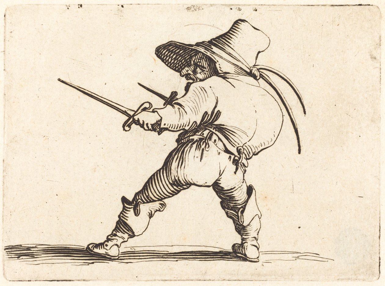 Pojedynek z mieczem i sztyletem autorstwa Jacques Callot
