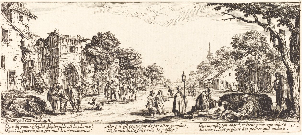 Umierający żołnierze przy drodze autorstwa Jacques Callot
