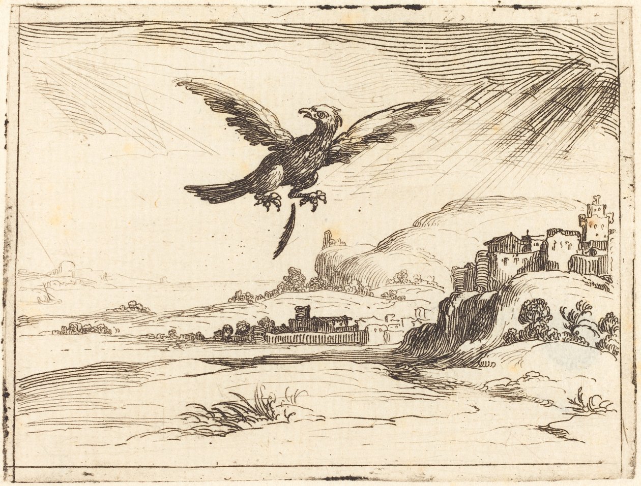 Orzeł traci stare pióro, 1628. autorstwa Jacques Callot
