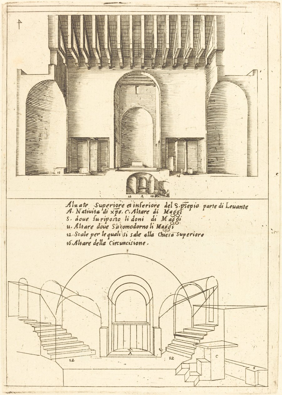 Elewacja kościoła św. Żłobka, 1619. autorstwa Jacques Callot