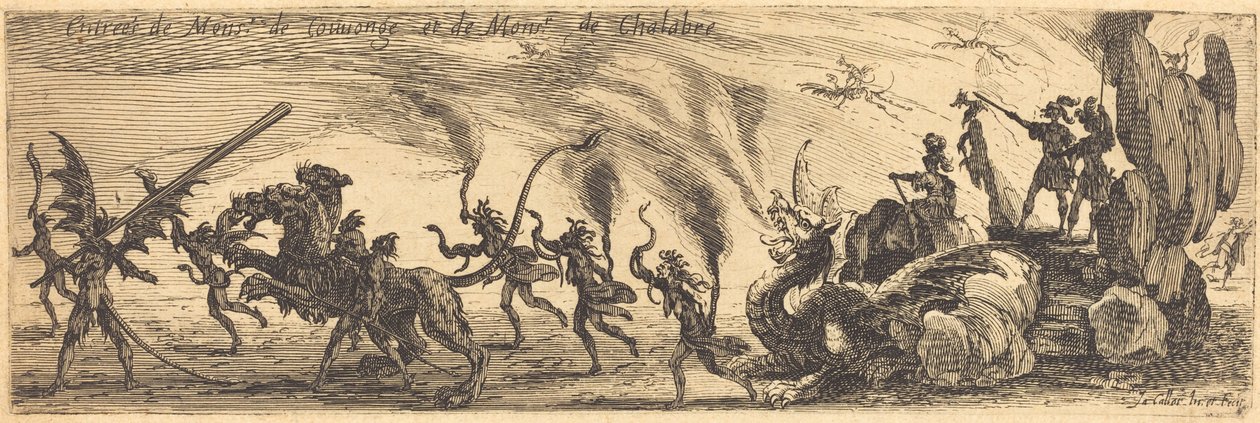 Wpis M. de Couvonge i M. de Chalabre [dodatkowa tablica] autorstwa Jacques Callot