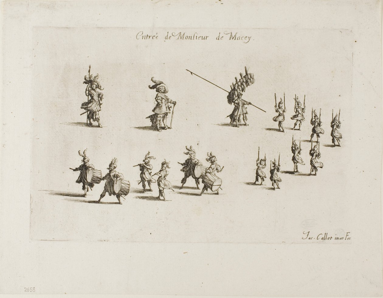 Wpis pana de Macey, z „Walki pod barierą” autorstwa Jacques Callot