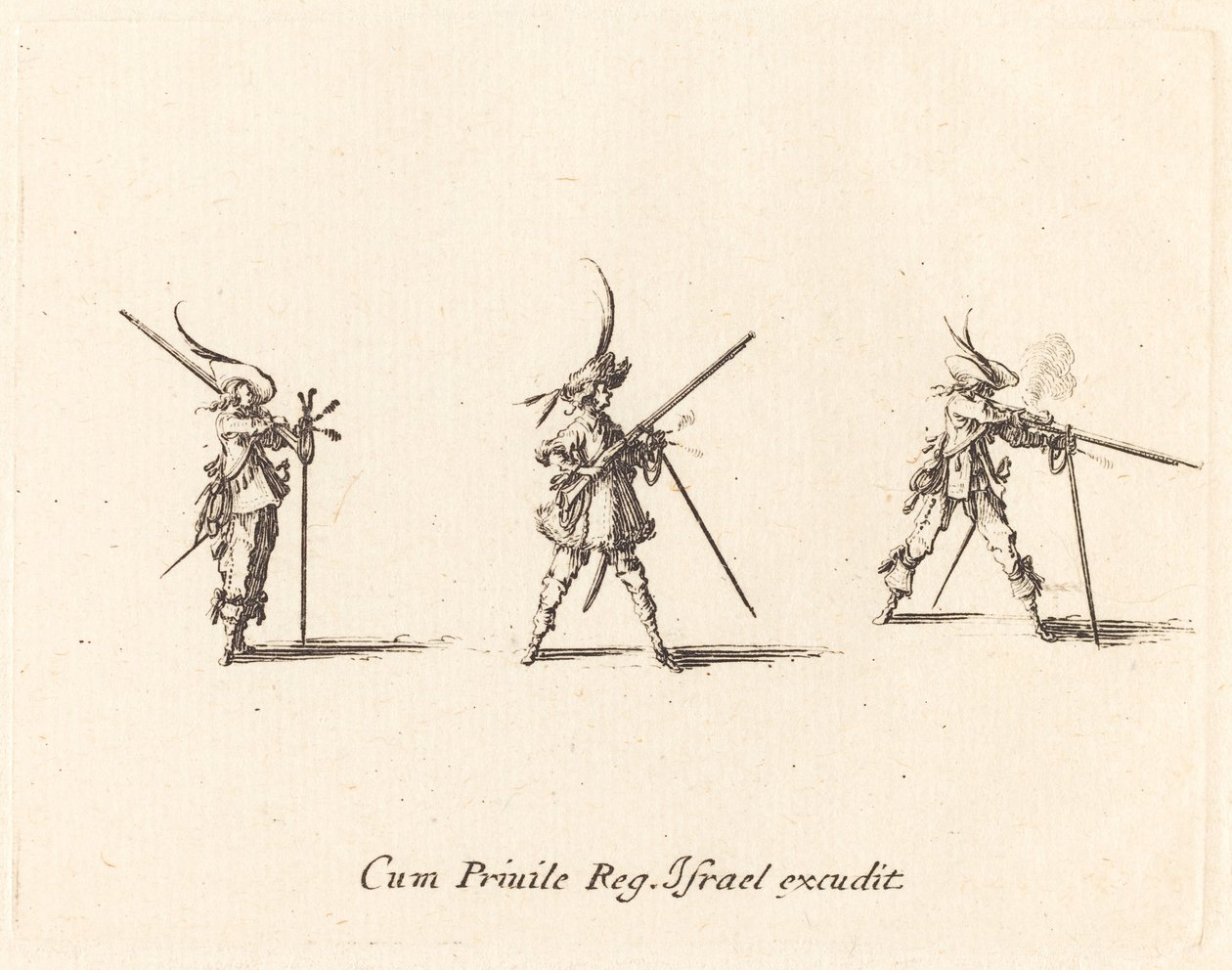 Strzelanie z muszkietu autorstwa Jacques Callot