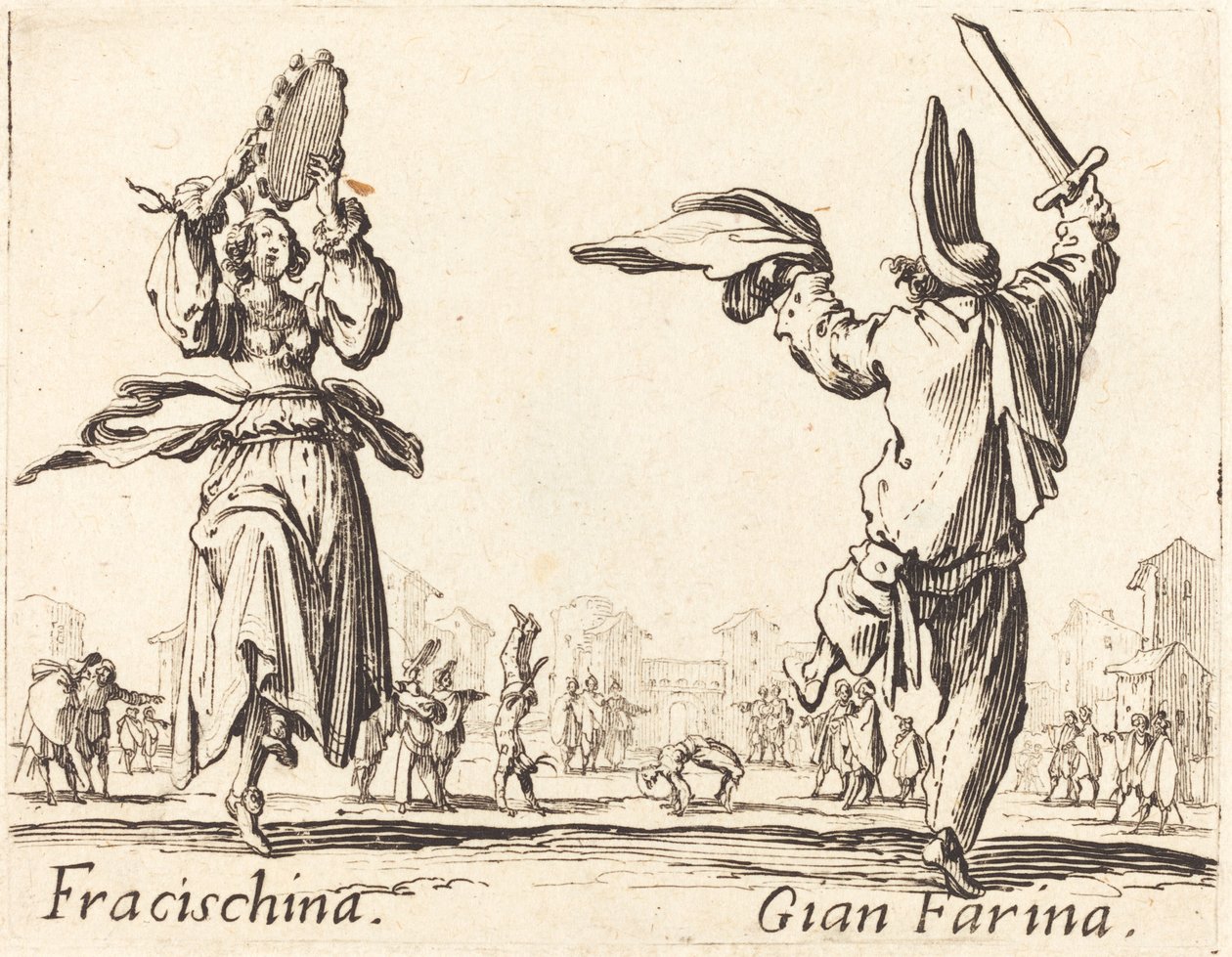 Fracischina i Gian Farina autorstwa Jacques Callot